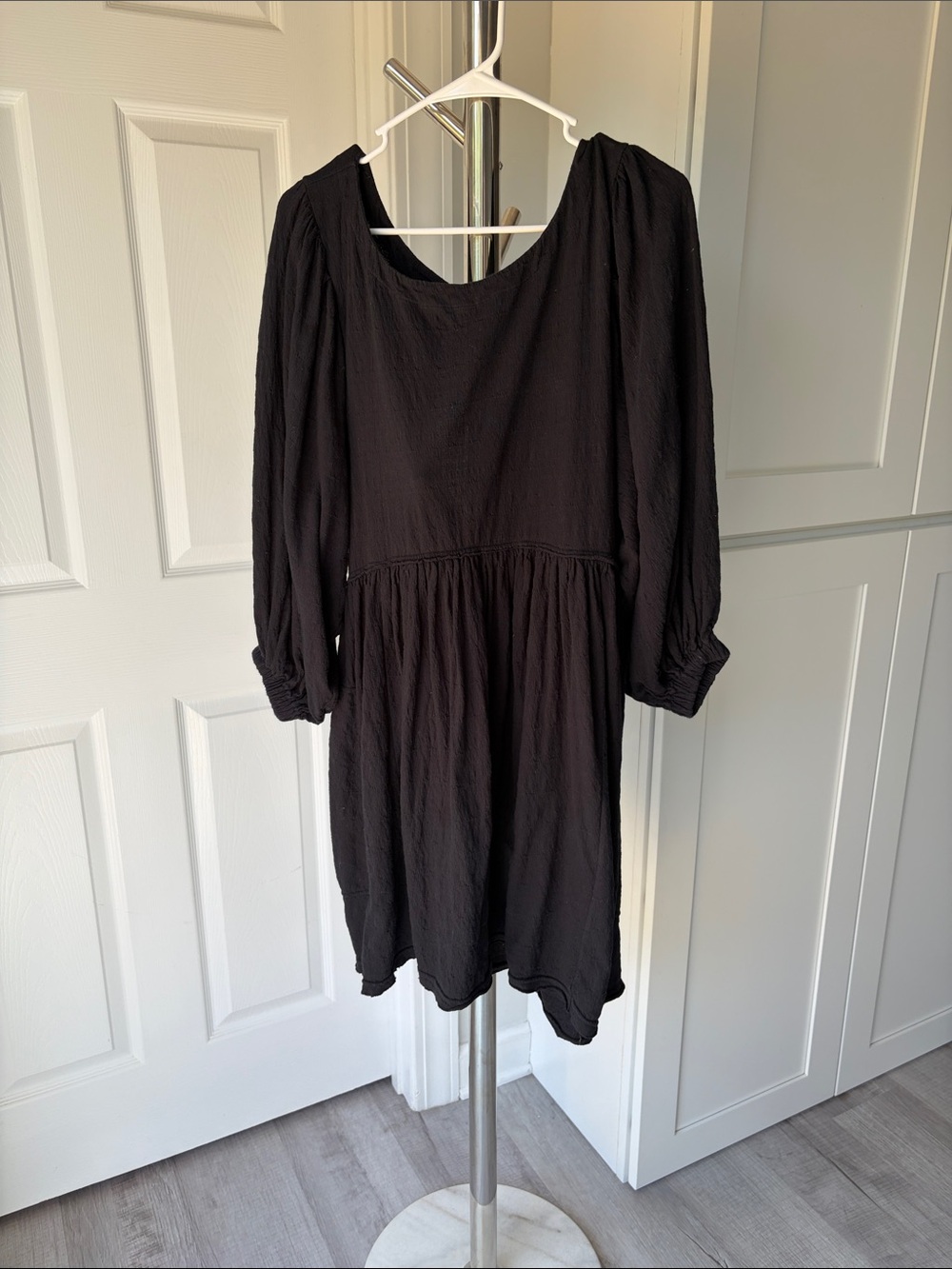 Free People Beach Black Long-Sleeve Dress, Size M.
